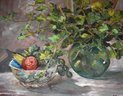 Ursula Ward Oil On Canvas, Still Life Fruit And Flowers (CTF10)
