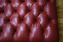 Contemporary Red Leather Tufted Ottoman (CTF20)