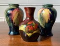 Three Vintage Moorcroft Bud Vases (CTF10)