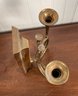 Pr. Vintage Brass Horn Candle Scones (CTF10)