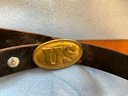 Civil War Union Army Belt Buckle On Leather Belt (CTF10)