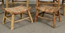 Vintage Old Hickory Adirondack Chairs And Two Footstools (CTF50)