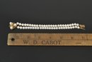 Double Strand Pearl Bracelet W/ Vintage Sapphire & Pearl Clasp (CTF10)