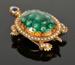 14K Yellow Gold Pearl And Enamel Turtle Pin (CTF10)