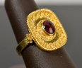 22k Greek Gold And Garnet Ring (CTF10)