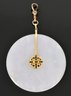 Chinese White Jade And 14k Gold Disc Pendant (CTF10)