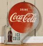 Vintage Drink Coca-cola Ice Cold Flange Sign (CTF10)