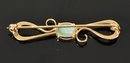 14k Signed TR Handwrought Double Swirl Opal Pin (CTF10)
