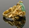 14k Gold Jade And Diamond Ring (CTF10)