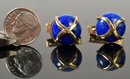 14k Gold, Lapis Lazuli Cufflinks (CTF10)