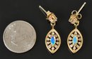 14k Gold, Opal & Diamond Earrings (CTF10)