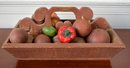 Antique Wooden Cutlery Tray With Wooden Fruit (CTF10)