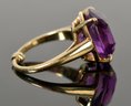 14k Gold And Amethyst Cocktail Ring (CTF10)