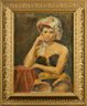 Antique Impressionist Oil On Canvas, Portrait Of Young Woman (CTF20)