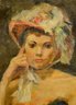 Antique Impressionist Oil On Canvas, Portrait Of Young Woman (CTF20)
