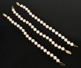 Three Cultured Pearl And 14k Bracelets (CTF10)