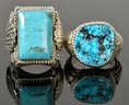 Two Sterling And Turquoise Rings (CTF10)