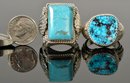 Two Sterling And Turquoise Rings (CTF10)