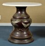 Antique Chinese Bronze And Champleve Marble Top Tables (CTF50)
