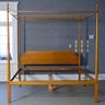 Contemporary Eldred Wheeler Tiger Maple King Size Tester Bed (CTF50)