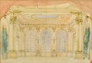 Two Antique Interior Architectural Watercolors (CTF20)