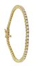 14 K Yellow Gold & Diamond Tennis Bracelet (CTF10)