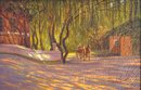 Contemporary Russian Oil On Canvas, Horse And Carriage (CTF20)