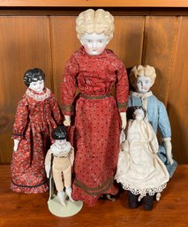 Five Victorian China Head Dolls (CTF10)