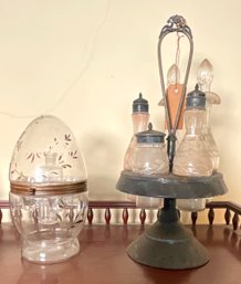 Antique Caster Set And Decanter Set (CTF20)