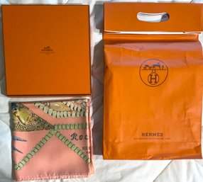 Hermes Silk Scarf In Original Box And Bag (CTF10)