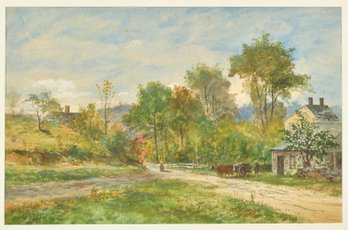 George F Higgins Watercolor, Country Scene (CTF10)