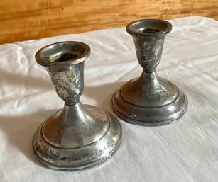Pr.  Antique Towle Sterling Weighted Candlesticks (CTF10)