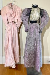 Two Ca. 1900 Silk Dresses (CTF10)