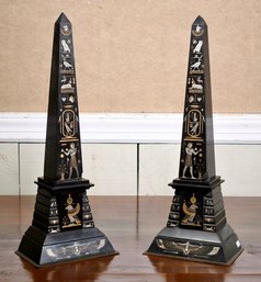 Antique Egyptian Revival Onyx Obelisks (CTF20)