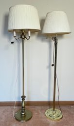 Two Modern Brass Floor Lamps (CTF20)