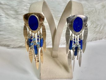 Taber Sterling And Lapis Earrings (CTF10)