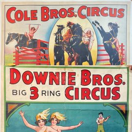Downie Bros. And Cole Bros. Circus Posters, Lithographed (CTF10)