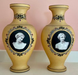 Fine Pair Of 19th C. Old Paris Porcelain Vases (CTF20)