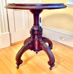 Ca. 1870 Renaissance Revival Walnut Center Table (CTF20)