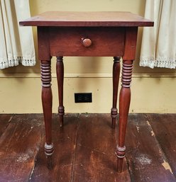 19th C. NH Red Painted Sheraton Stand (cTF10)