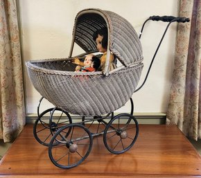 Antique Wicker Dolls Carriage (CTF10)