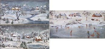 Nethropp & Gurshin Modern Oils On Canvas, Rural Winter Scenes (CTF10)