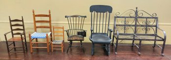 Vintage Dolls Chairs And Bench, 6 Pieces (CTF10)