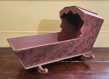 Antique Hooded Cradle With Paint Decoration (CTF20)