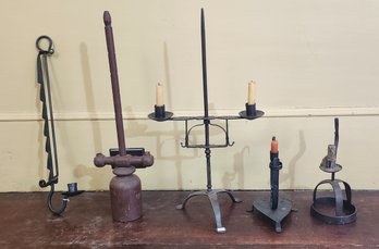 Vintage Iron And Wood Lighting, 5 Pieces (CTF10)