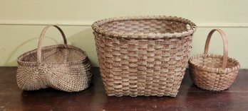 Three Vintage Splint Baskets (CTF10)