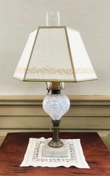 Antique Opalescent Drape Oil Lamp (CTF10)