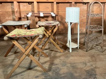 Vintage Luggage Racks And Plant Stands (CTF20)