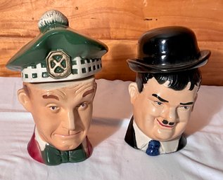 Vintage Laurel And Hardy Whiskey Bottles (CTF10)