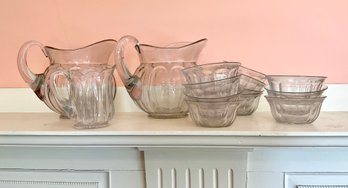 Vintage Heisey Glass Pitchers And Bowls, 14pcs (CTF20)